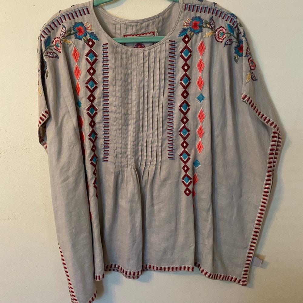 Johnny Was embroidered poncho